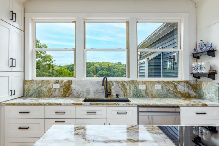 Smith Mountain Lake Home Remodel - kitchen remodel with granite island counter and kitchen sink
