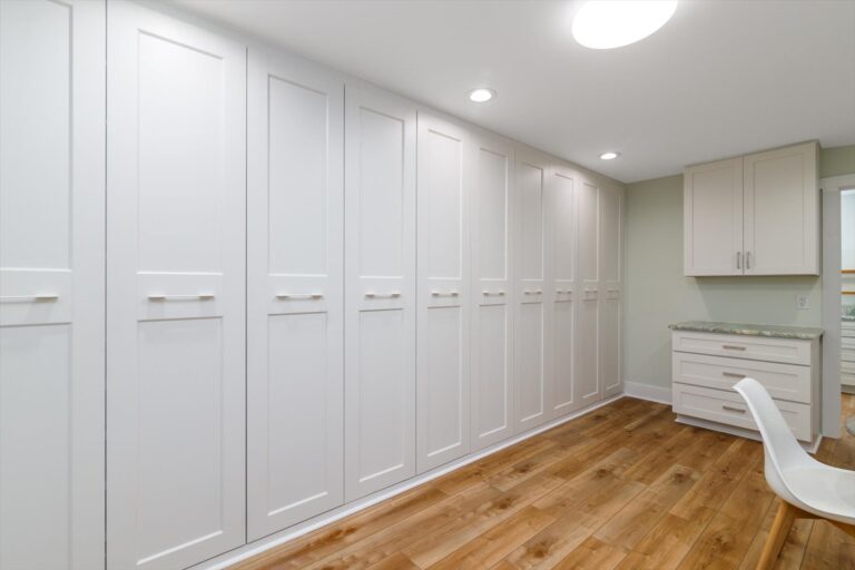 Smith Mountain Lake Home Remodel - custom built cabinetry along wall